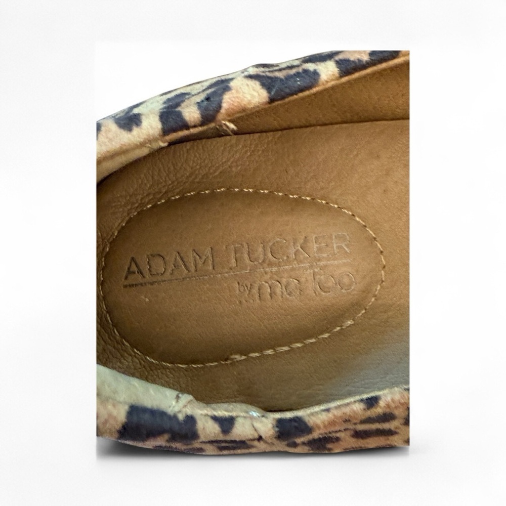 Adam Tucker Me Too Perforated Leather Leopard Print Cushioned Slip On Size 11 - Picture 9 of 10